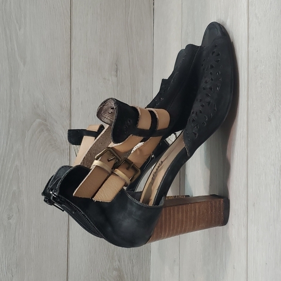 Farylrobin Womens Ankle Suede Zip Back Heels Sandals boots shoes sz 7 - Picture 1 of 11